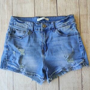 KanCan distressed fray hem denim shorts sz 27